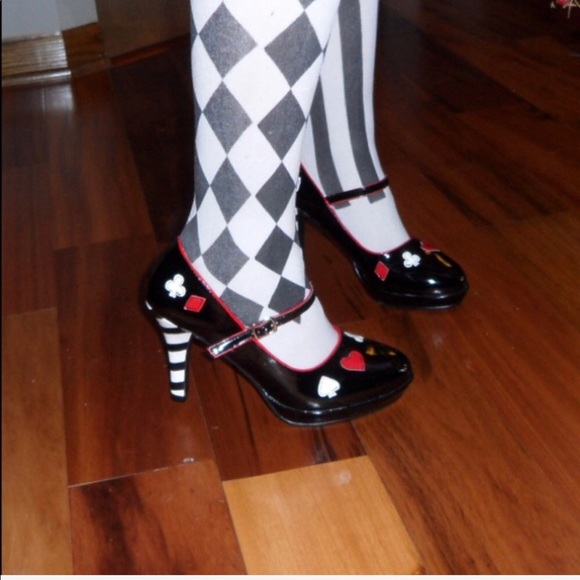 Funtasma Black Mary Jane Playing Card Heels Size 8 - Picture 8 of 8